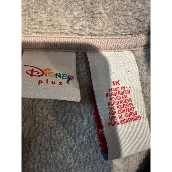 Vintage Disney Plus Pullover Fleece – Navy Blue Quarter Zip – Size 1X - Picture 3 of 8